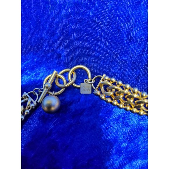 vintage anne klein classic gold tone lion head tag collar necklace - Picture 5 of 5